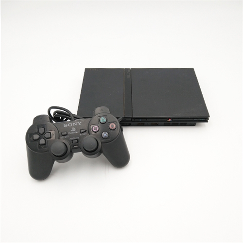 Playstation 2 Slim Konsol - Sort - SNR FC3111343 (B Grade) (Genbrug)